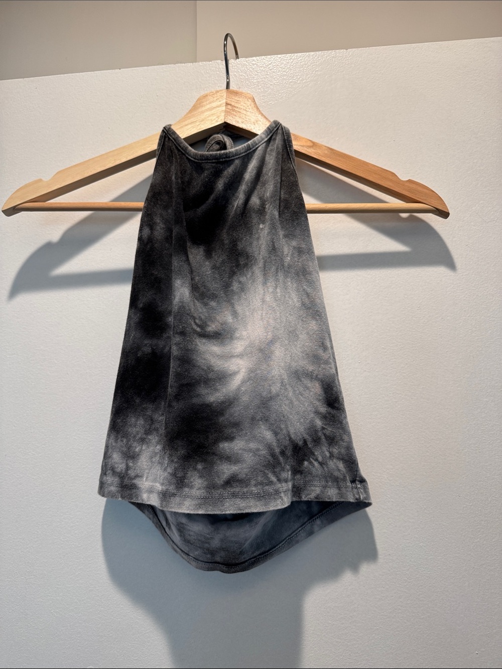 Brandy Melville Black & Gray Tie-dye  Halter Tank